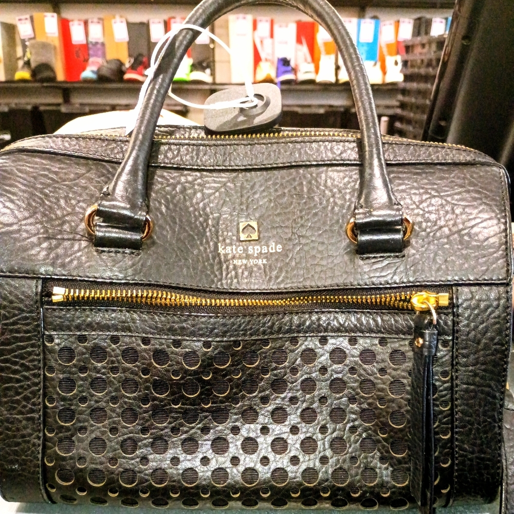 Kate Spade Black Textured Satchel